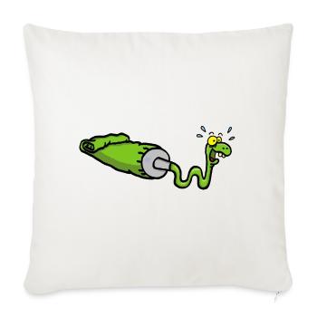 Green snake and gouache tube - Sofa pillowcase 17,3'' x 17,3'' (45 x 45 cm) - natural white - Front