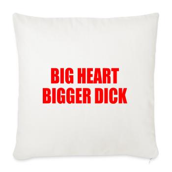 big heart bigger dick - Sofakissenbezug 45 x 45 cm - Naturweiß  - Vorne