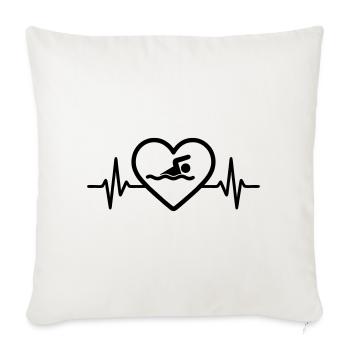 Cœur nageant - Housse de coussin décorative 45 x 45 cm - blanc nature - Devant