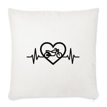 Motorcycle Heart Biker Passion - Sofa pillowcase 17,3'' x 17,3'' (45 x 45 cm) - natural white - Front