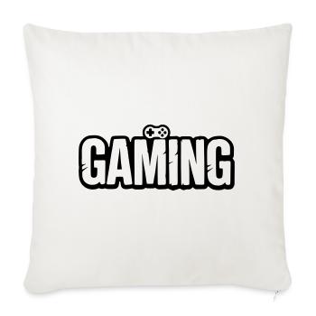Gaming_Schrift_mit_Conroller - Sofa pillowcase 17,3'' x 17,3'' (45 x 45 cm) - natural white - Front