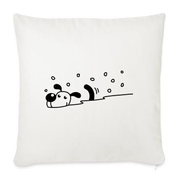 Cute dog in the snow - Sofa pillowcase 17,3'' x 17,3'' (45 x 45 cm) - natural white - Front