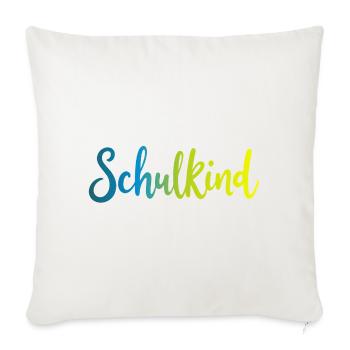 Schulkind Farbverlauf Blau- Grün - Gradient Script - Sofakissenbezug 45 x 45 cm - Naturweiß  - Vorne