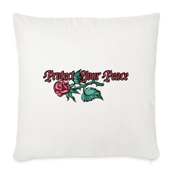 Protect Your Peace: Rose Floral - Sofa pillowcase 17,3'' x 17,3'' (45 x 45 cm) - natural white - Front