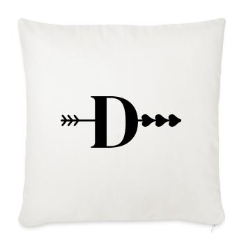 Lettre d flèche cœur  - Housse de coussin décorative 45 x 45 cm - blanc nature - Devant