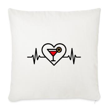Cocktail Cœur Apéritif Boisson - Housse de coussin décorative 45 x 45 cm - blanc nature - Devant
