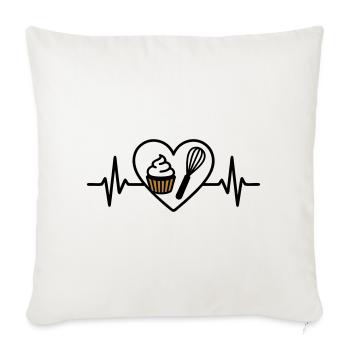 Patisserie Heart Whisk Dessert Sweet - Sofa pillowcase 17,3'' x 17,3'' (45 x 45 cm) - natural white - Front
