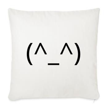 Happy Emoticon (^_^) Smile Classic - Sofa pillowcase 17,3'' x 17,3'' (45 x 45 cm) - natural white - Front