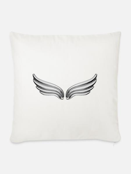 wings - Sofa pillowcase 17,3'' x 17,3'' (45 x 45 cm) - natural white