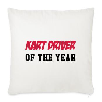 Karting / Kart / Pilote / Voiture - Housse de coussin décorative 45 x 45 cm - blanc nature - Devant