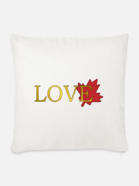 Liebe Maple Leaf von Kanada - Sofakissenbezug 45 x 45 cm - Naturweiß