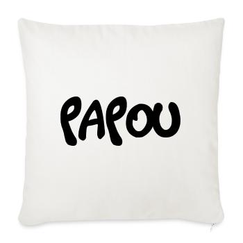PAPOU. PAPA. FÊTE DES PÈRES. BONNE FÊTE PAPA - Housse de coussin décorative 45 x 45 cm - blanc nature - Devant