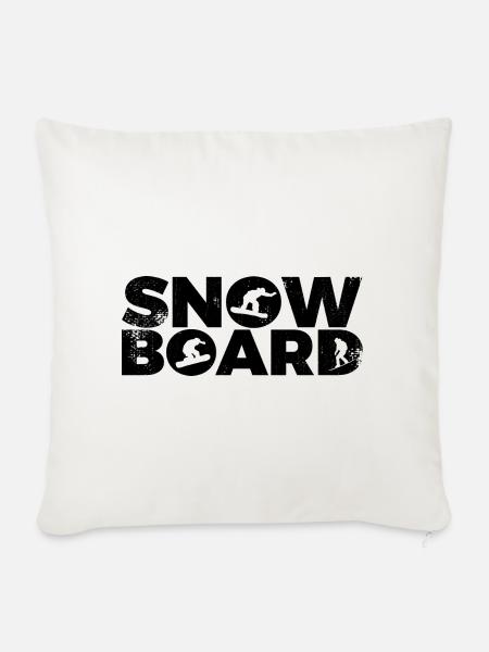 Snowboard - Sofakissenbezug 45 x 45 cm - Naturweiß
