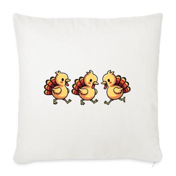 Bébé dinde de Thanksgiving - Housse de coussin décorative 45 x 45 cm - blanc nature - Devant