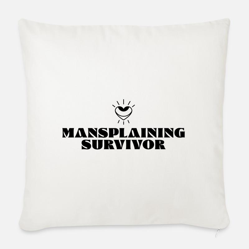 Mansplaining Survivor - Sofakissenbezug 45 x 45 cm - Naturweiß 