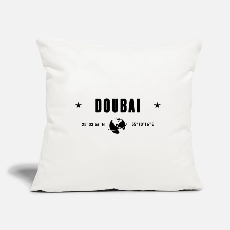 Dubai UAE Coordinates Planet Earth Sofa pillowcase 17,3'' x 17,3'' (45 x 45 cm)