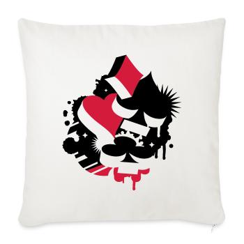 Quatre cartes à jouer symboles le Carreau , le - Housse de coussin décorative 45 x 45 cm - blanc nature - Devant