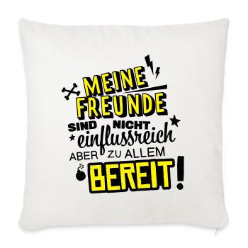 amis exigeants humour - Housse de coussin décorative 45 x 45 cm - blanc nature - Devant