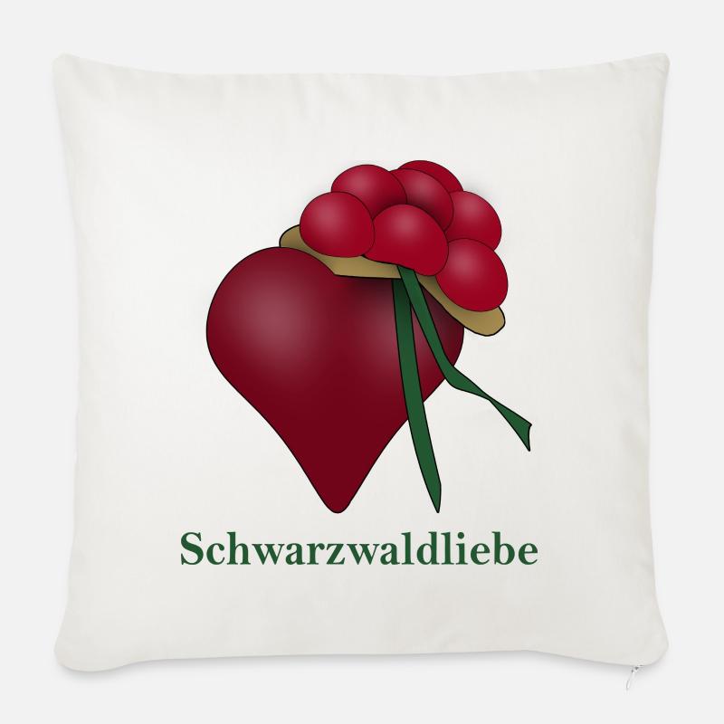 Schwarzwaldliebe - Sofakissenbezug 45 x 45 cm - Naturweiß