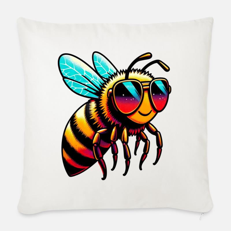 Biene - Sofakissenbezug 45 x 45 cm - Naturweiß 