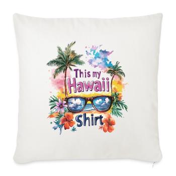 Lunettes de soleil hawaïennes Aloha Fleurs Palmiers Plage - Housse de coussin décorative 45 x 45 cm - blanc nature - Devant
