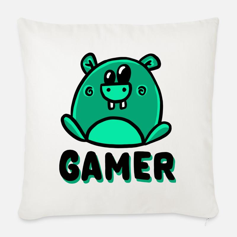 Nini Gamer - Sofakissenbezug 45 x 45 cm - Naturweiß 