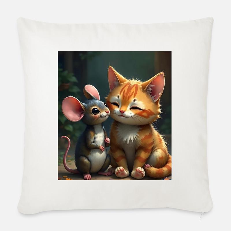 Didimaus69 - Housse de coussin décorative 45 x 45 cm - blanc nature