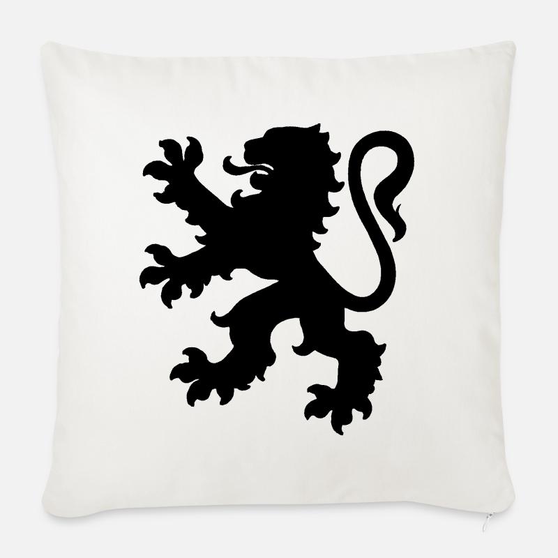 Löwe - Sofakissenbezug 45 x 45 cm - Naturweiß 