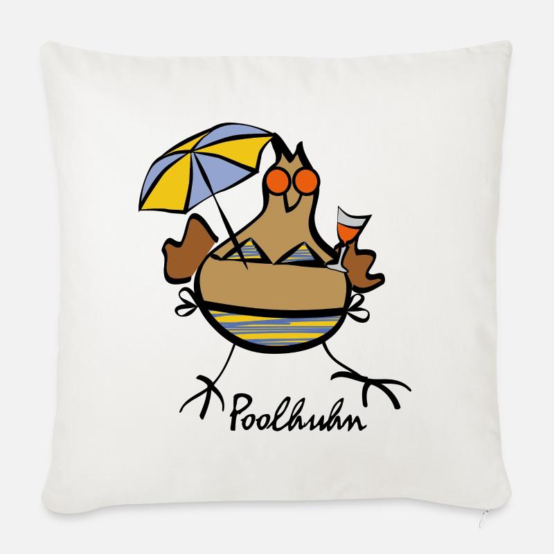 RIKELS Ferien T-Shirt 2026 - Sofakissenbezug 45 x 45 cm - Naturweiß 