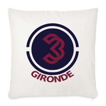 Circular emblem Gironde 33 - Sofa pillowcase 17,3'' x 17,3'' (45 x 45 cm) - natural white - Front