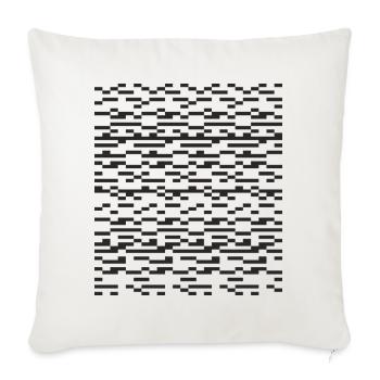 Noir Stripe pixelled Glitch Grid - Sofa pillowcase 17,3'' x 17,3'' (45 x 45 cm) - natural white - Front