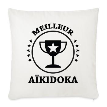 meilleur Aïkidoka - Aïkido  - Housse de coussin décorative 45 x 45 cm - blanc nature - Devant