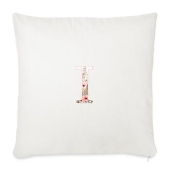 Personalizable Monogram I Floral Pattern - Sofa pillowcase 17,3'' x 17,3'' (45 x 45 cm) - natural white - Front