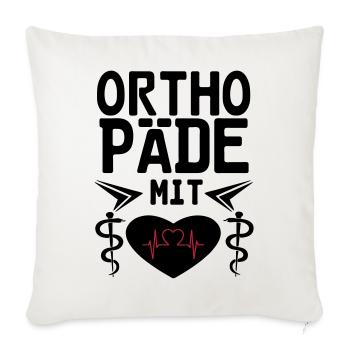 Orthopäde mit Herz Geschenk - Sofakissenbezug 45 x 45 cm - Naturweiß  - Vorne