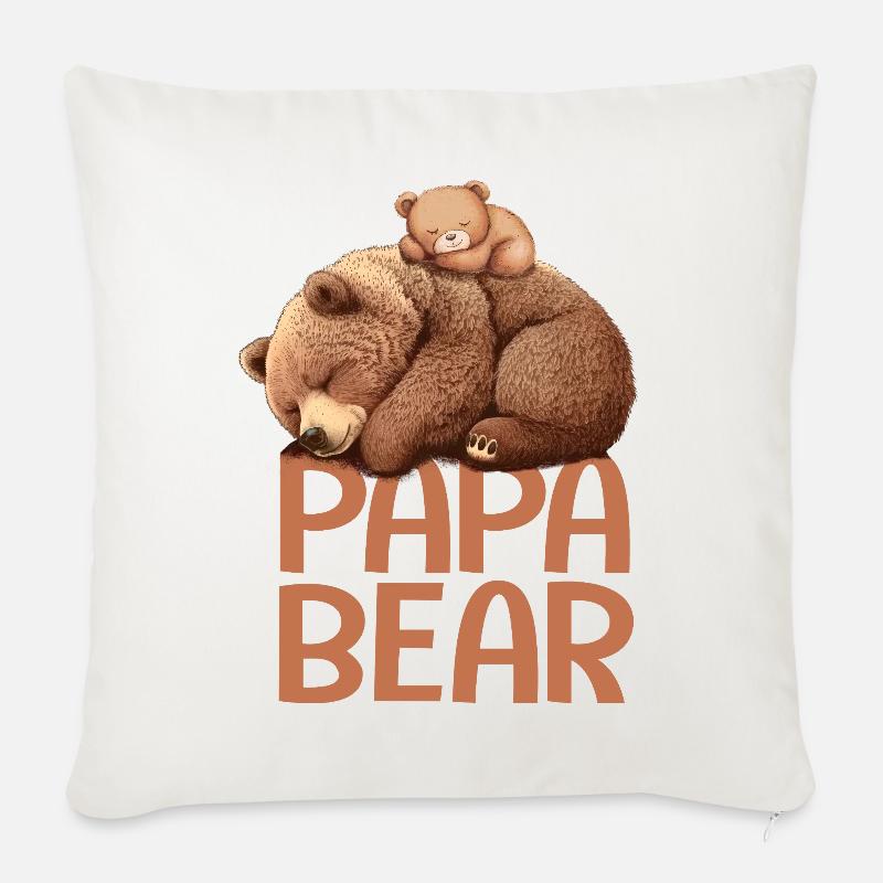 papa bear papa ours - Sofakissenbezug 45 x 45 cm - Naturweiß