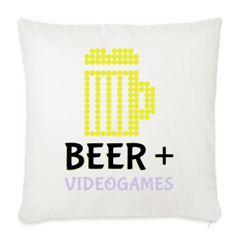 Jeux vidéo Pixel Beer - Housse de coussin décorative 45 x 45 cm - blanc nature - Devant