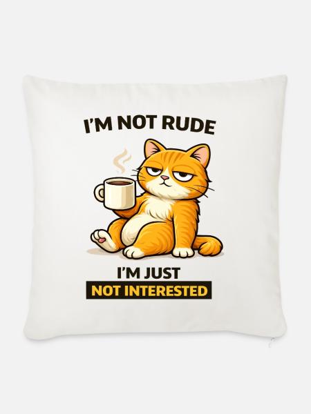 Mürrische Katzenkaffee-Einstellung - Sofakissenbezug 45 x 45 cm - Naturweiß