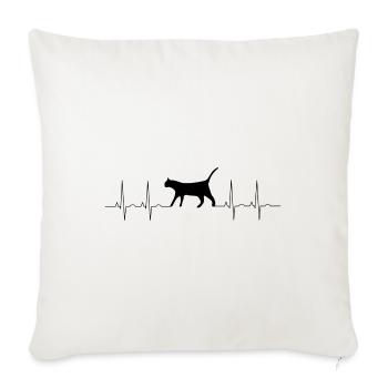 Cat heartbeat cat lovers pulse - Sofa pillowcase 17,3'' x 17,3'' (45 x 45 cm) - natural white - Front