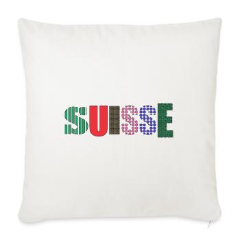 SUISSE. PAYS - Housse de coussin décorative 45 x 45 cm - blanc nature - Devant