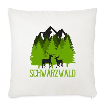 Schwarzwald Spruch Schwarzländer Bollenhut - Sofakissenbezug 45 x 45 cm - Naturweiß  - Vorne