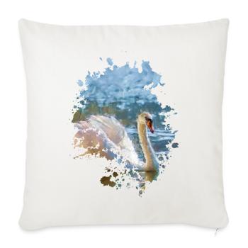 Schwan - Sofakissenbezug 45 x 45 cm - Naturweiß  - Vorne
