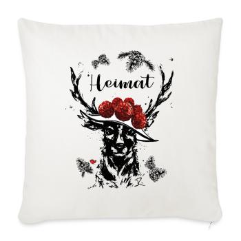 Hirsch Home Forêt-Noire Bollenhut - Housse de coussin décorative 45 x 45 cm - blanc nature - Devant