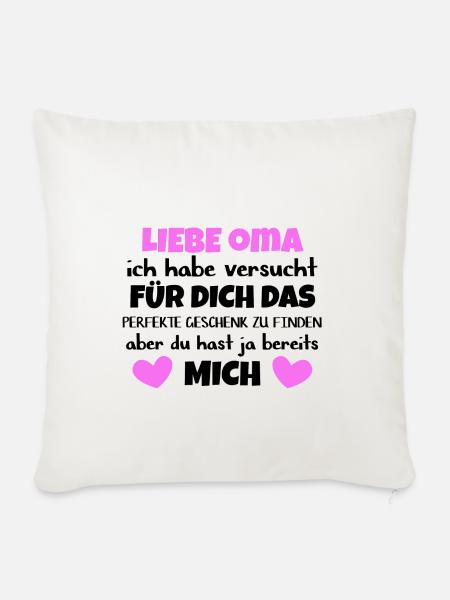 Oma Großmutter Geschenk Geburtstag und Weihnachten - Sofakissenbezug 45 x 45 cm - Naturweiß
