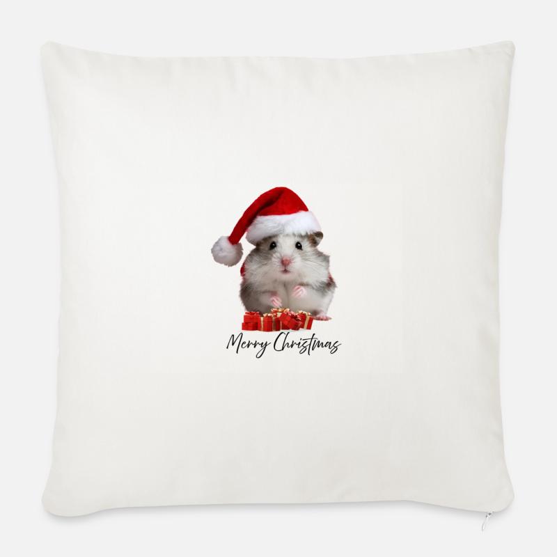 Joyeux Noël - Housse de coussin décorative 45 x 45 cm - blanc nature