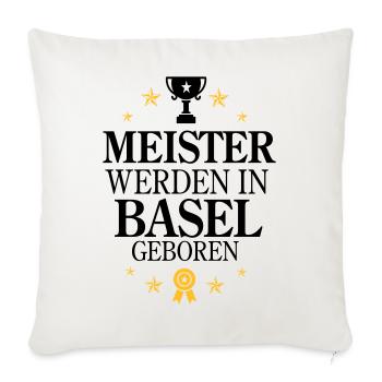 Meister Basel - Sofakissenbezug 45 x 45 cm - Naturweiß  - Vorne