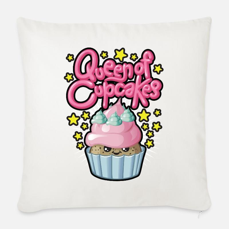 Queen of cupcakes - Sofakissenbezug 45 x 45 cm - Naturweiß 