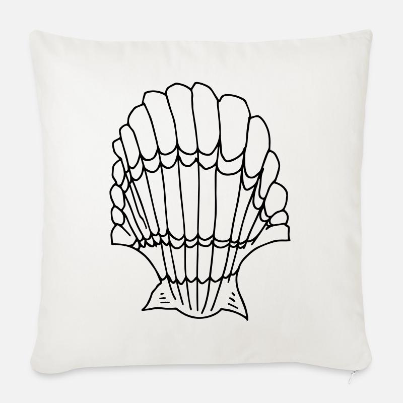 coquille - Housse de coussin décorative 45 x 45 cm - blanc nature