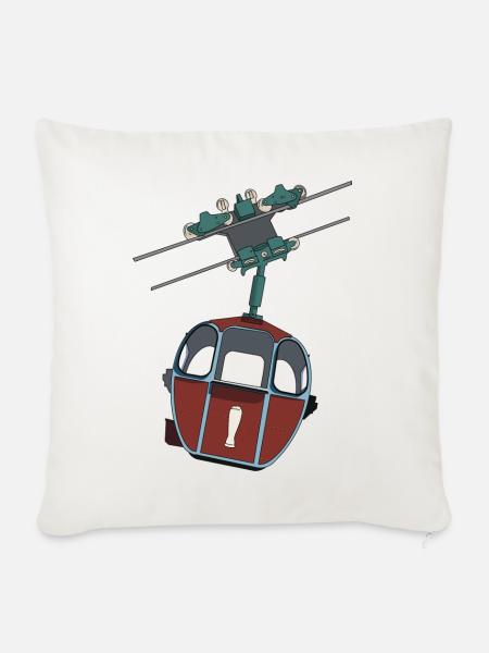 Seilbahn Gondel - Rot Weißbier - Sofakissenbezug 45 x 45 cm - Naturweiß