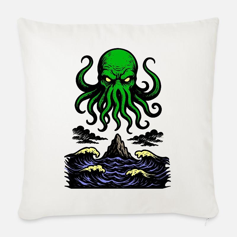 Cthulhu Retro 2 - Sofakissenbezug 45 x 45 cm - Naturweiß