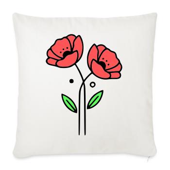 Poppy-Poppies-Minimalist-Line-Art-5 - Sofa pillowcase 17,3'' x 17,3'' (45 x 45 cm) - natural white - Front